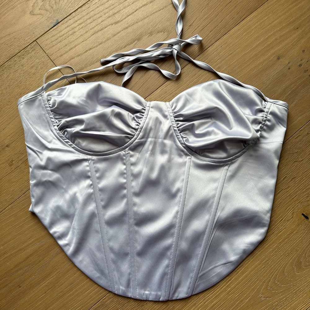 Lavender bust halter neck top